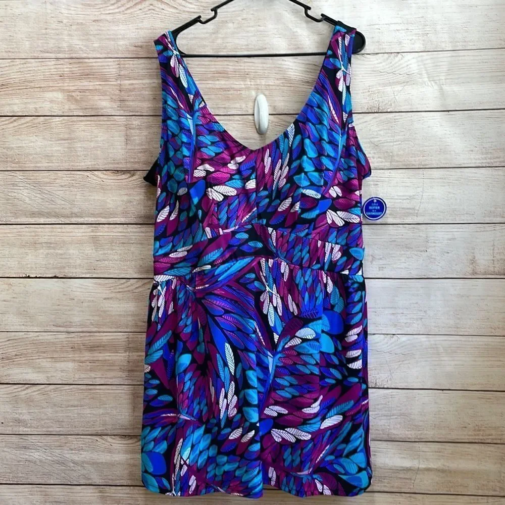 NEW WITH TAGS SWIMSUITS FOR ALL ONE PIECE SWIMSUIT IN BLUE